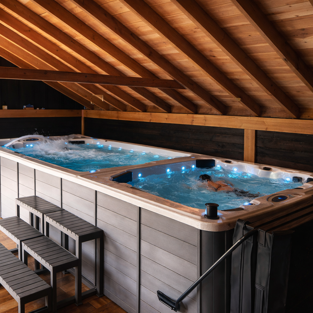 Swim Spa ALICANTE Diamond – 2w1 Basen z przeciwprądem + Jacuzzi 6m - obrazek 7