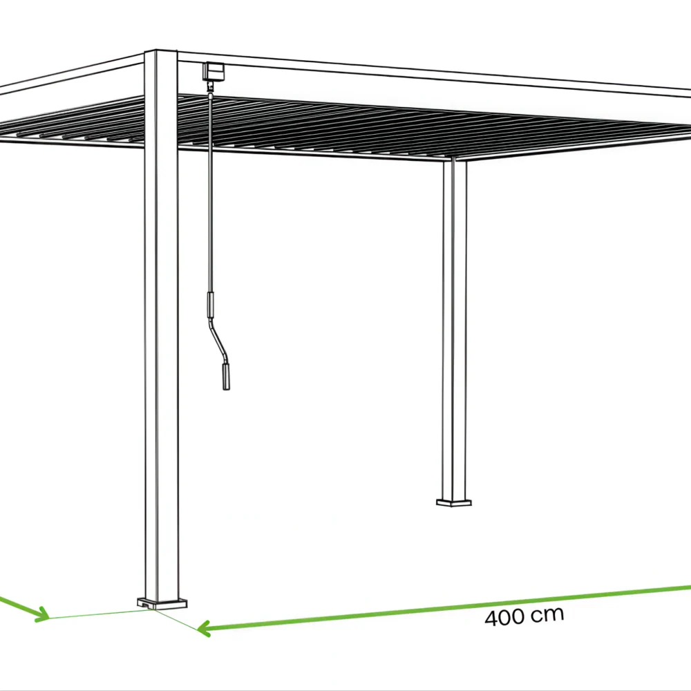 Pergola Aluminiowa Ogrodowa 300x400 cm DELUXE – Wolnostojąca, Wzmocniona Konstrukcja - obrazek 4