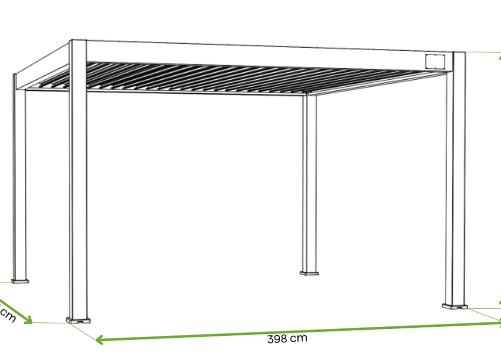 Pergola Aluminiowa Ogrodowa 300x400 cm PREMIUM – Wolnostojąca, Elektryczna + LED - obrazek 10