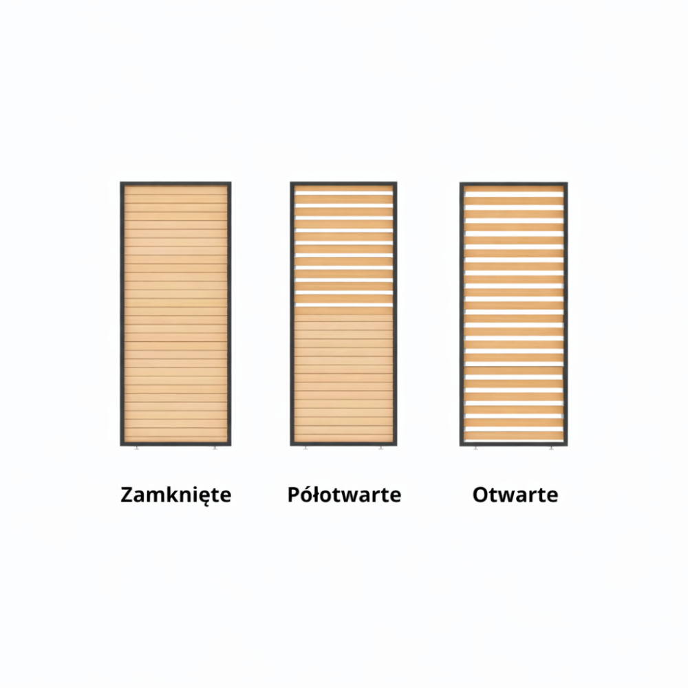 Poziomy Uchylny Panel do Pergoli - Shutters Drewnopodobny - obrazek 3