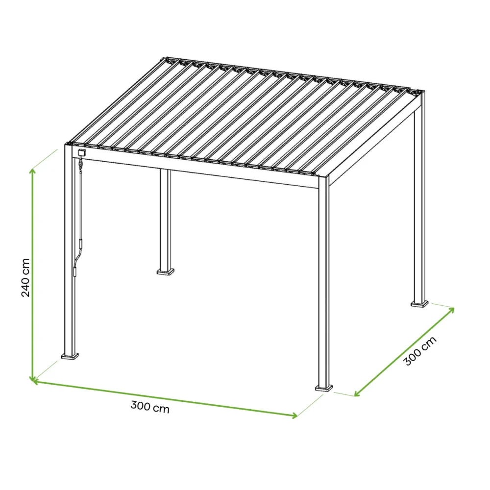 Pergola Aluminiowa Ogrodowa 300x300 cm COMFORT - obrazek 9