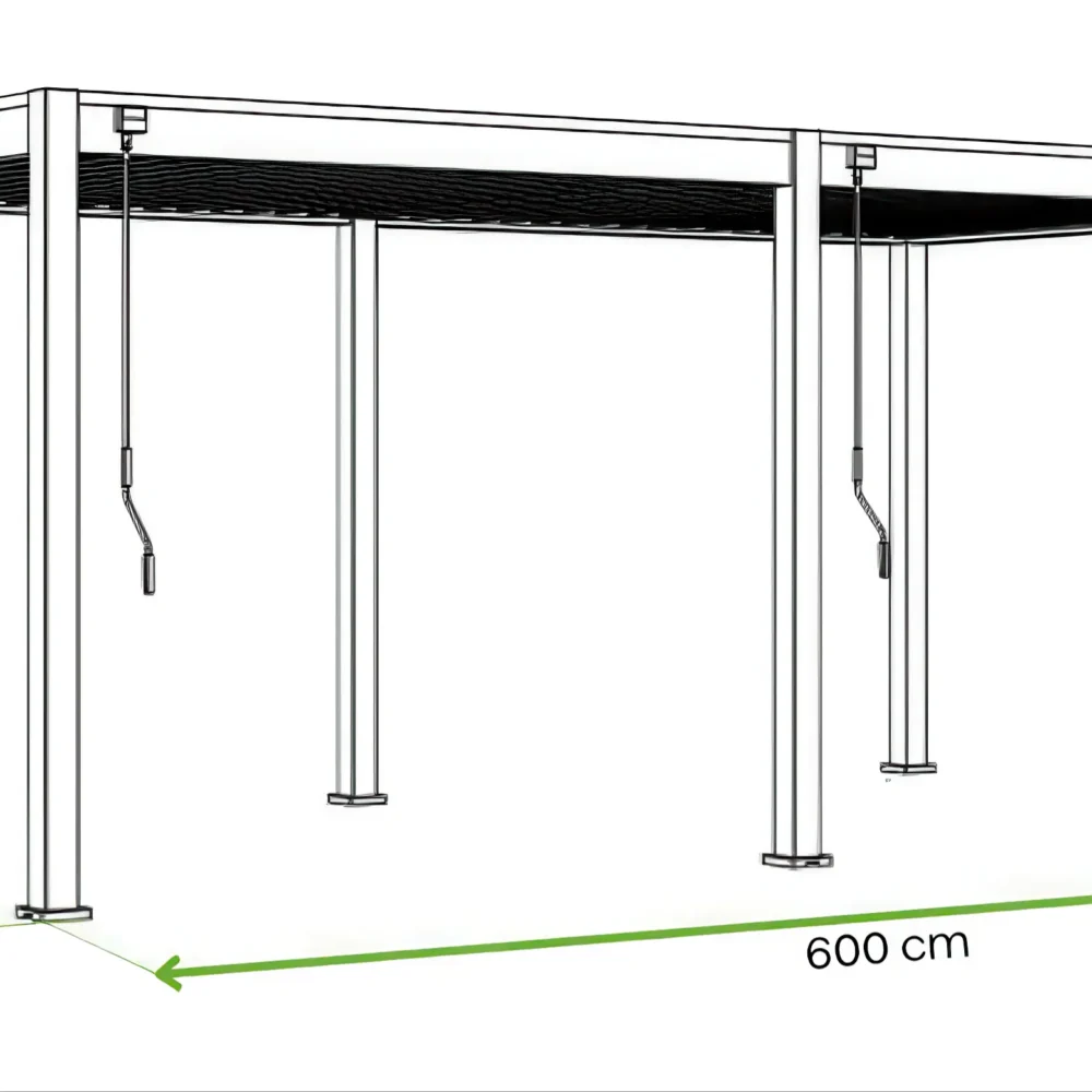 Pergola Aluminiowa Ogrodowa 300x600 cm DELUXE – Wolnostojąca, Wzmocniona Konstrukcja - obrazek 4