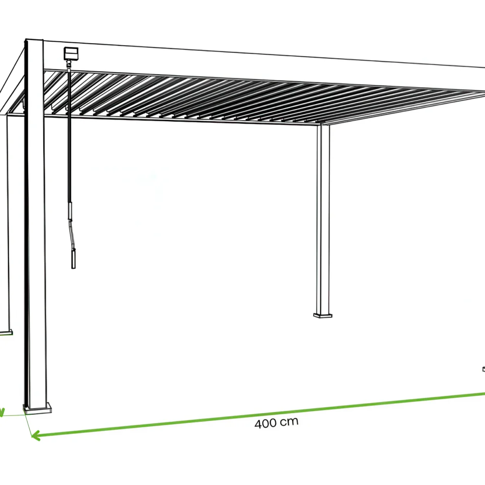 Pergola Aluminiowa Ogrodowa 360x400 cm DELUXE – Wolnostojąca, Wzmocniona Konstrukcja - obrazek 4