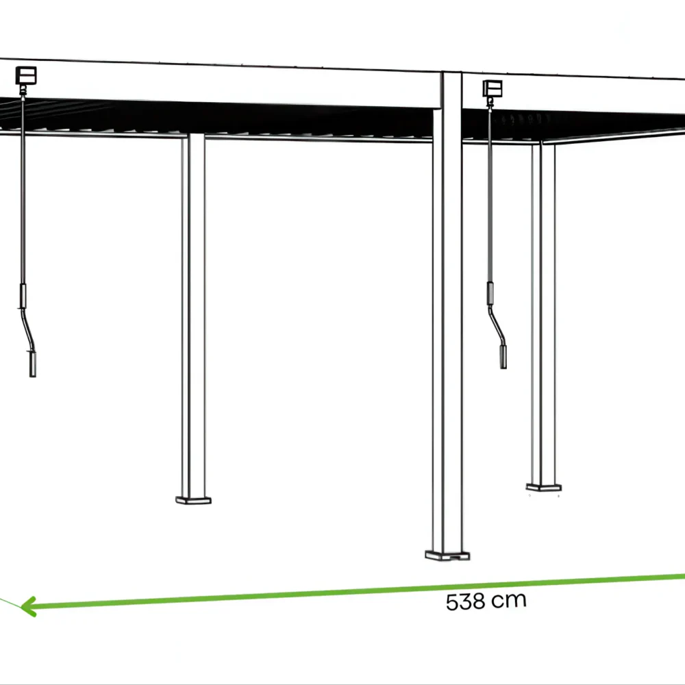 Pergola Aluminiowa Ogrodowa 360x600 cm DELUXE – Wolnostojąca, Wzmocniona Konstrukcja - obrazek 5