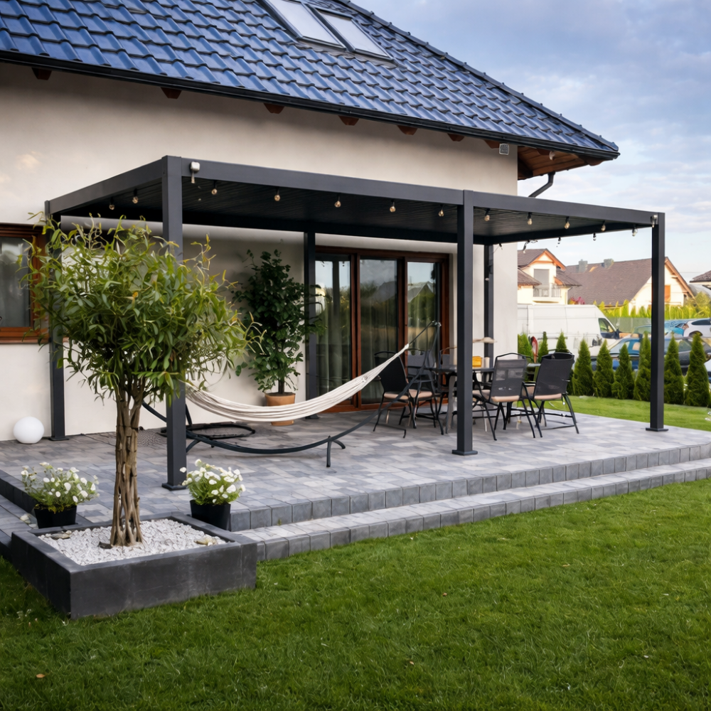 Pergola Aluminiowa Ogrodowa 300x600 cm LOOK - Wolnostojąca, Stalowe Lamele - obrazek 4