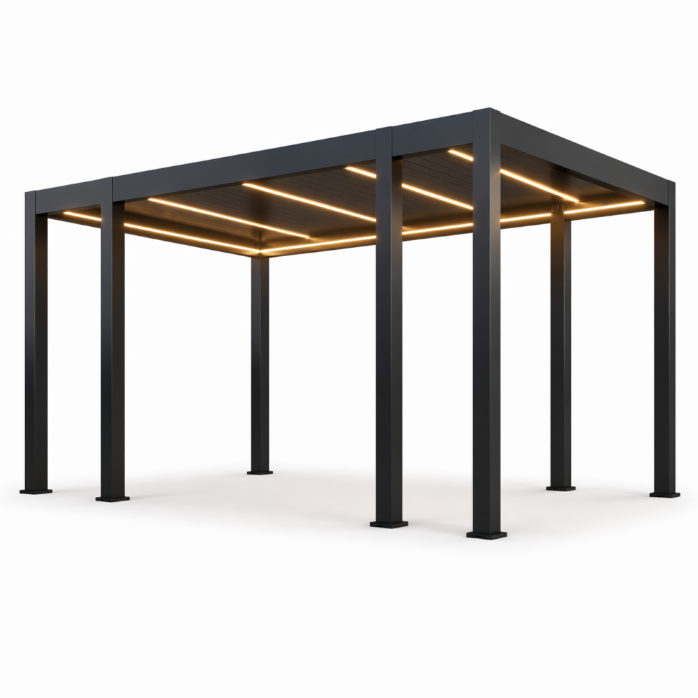 Pergola Aluminiowa Ogrodowa 365x662 cm PRESTIGE – Wolnostojąca, Elektryczna + LED - obrazek 9