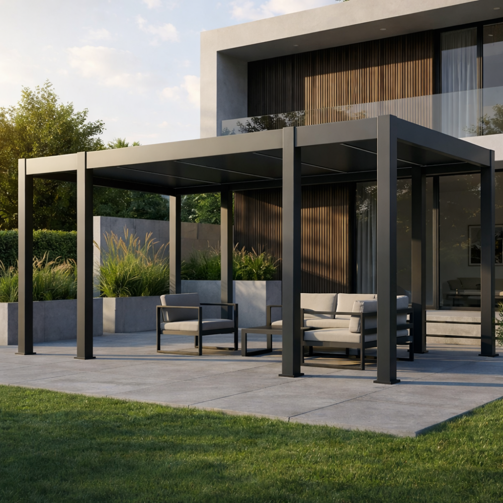 Pergola Aluminiowa Ogrodowa 365x662 cm PRESTIGE – Wolnostojąca, Elektryczna + LED - obrazek 4