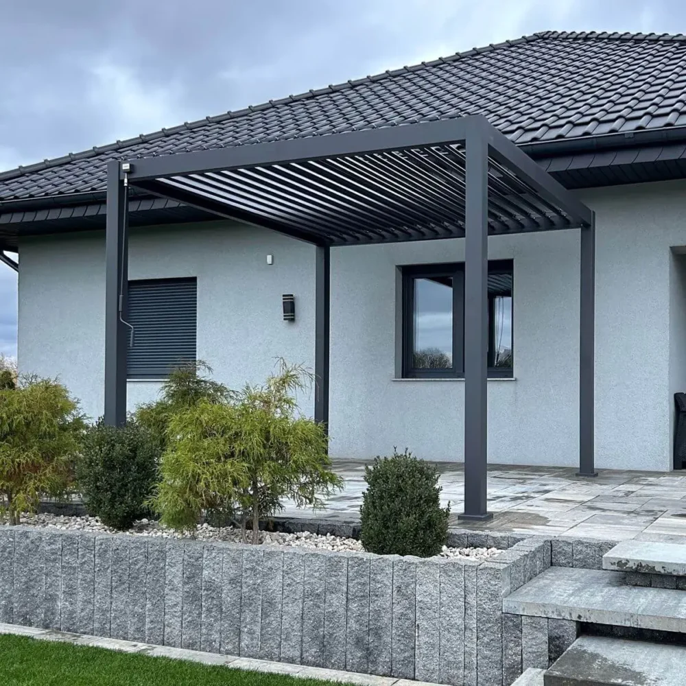 Pergola Aluminiowa Ogrodowa 300x300 cm LOOK - Wolnostojąca, Stalowe Lamele - obrazek 13