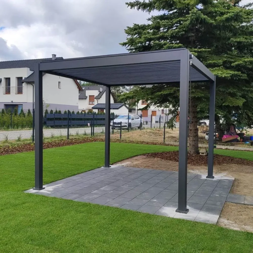 Pergola Aluminiowa Ogrodowa 300x300 cm LOOK - Wolnostojąca, Stalowe Lamele - obrazek 12