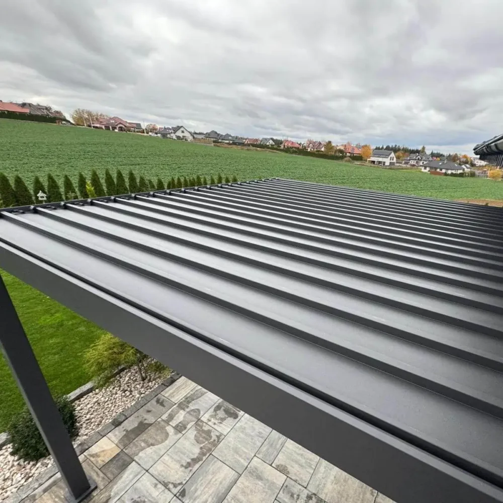 Pergola Aluminiowa Ogrodowa 300x300 cm LOOK - Wolnostojąca, Stalowe Lamele - obrazek 11