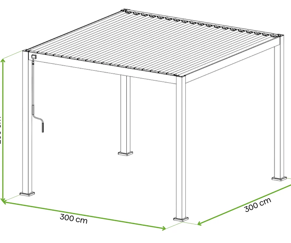 Pergola Aluminiowa Ogrodowa 300x300 cm LOOK - Wolnostojąca, Stalowe Lamele - obrazek 9