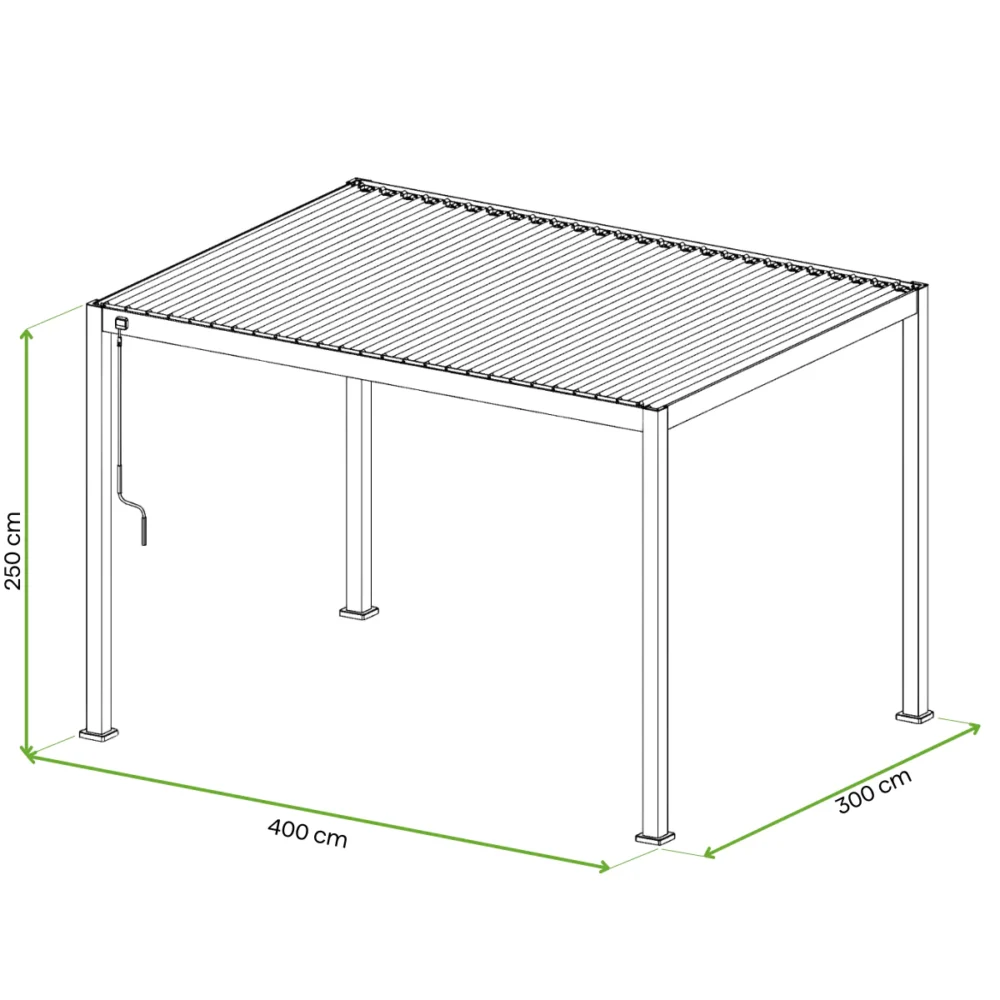 Pergola Aluminiowa Ogrodowa 300x400 cm LOOK - Wolnostojąca, Stalowe Lamele - obrazek 7