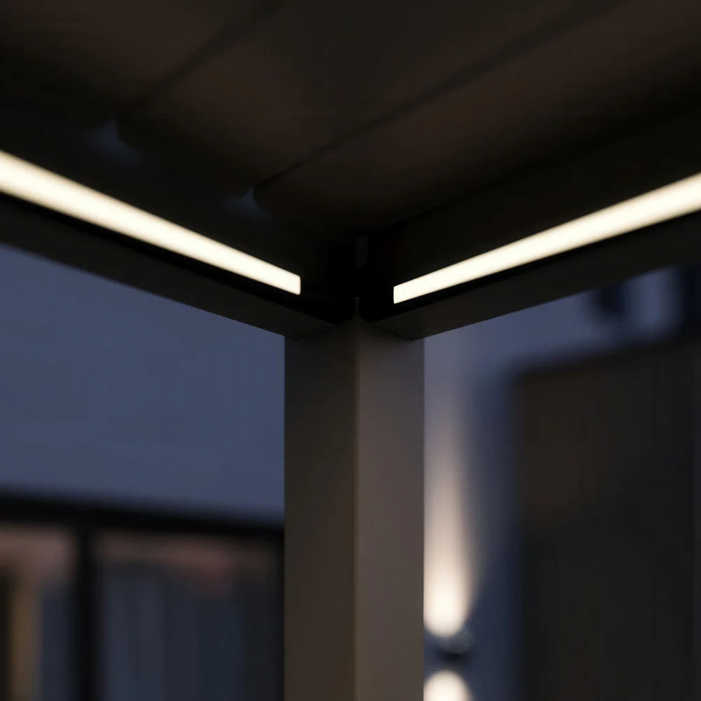 Pergola Aluminiowa Ogrodowa 400x600 cm PREMIUM – Wolnostojąca, Elektryczna + LED - obrazek 5